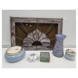 Stained Glass  17 x 11" & Dresser Boxes MAY + Stained Glass  17 x 11" & Dresser Boxes MAY +