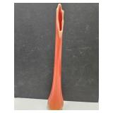 MCM Swung  L.E. Smith Orange Slag Glass Vase 15.5"