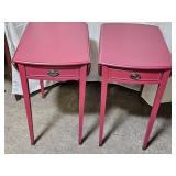 2 Drop Leaf Side Tables with Drawers 26" high