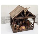 19" x 19" Christmas MANGER with Nativity