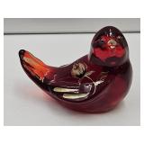 Fenton Glass Bird Hand Painted & Signed