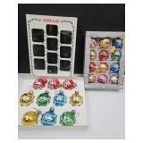 2 Boxes Vintage Christmas Ornaments w Glitter