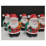 5 Plastic / Blow Mold Newer Santa Claus 8" high