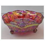 Beautiful Fenton Footed  Glass Bowl 8 3/4" wide