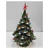 Ceramic Lighted Christmas TREE 19" h to Top Star