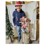 49" Long  Christmas SLED with Skates & Bow