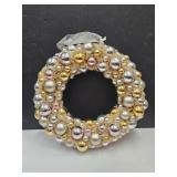 Pink Bottle Bruch Wreath with Ornaments 13"W