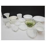Vintage Lot of Milk Glass & Green Glass