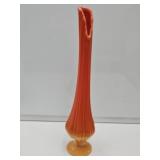 MCM L.E. Smith Pedestal wung Glass Vase  15.5" h