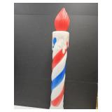 Blow Mold Christmas CANDLE Red , White & Blue