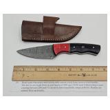 Custom Hand Made Damascus Steel Knife w Sheath