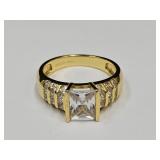 Jeulla 925 Silver Ring Gold Tone SZ 9