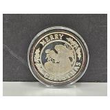 1990 Santa Claus  One Ounce SILVER  Round