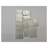 .999 Silver 14 Bars 1 g Each