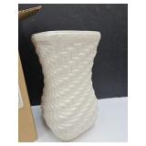 New in Box  Longaberger Pottery Woven  Vase 8" h