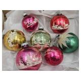 VTG Shiny Brite Stenciled Ornaments Silent Night+