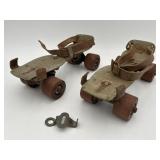 Vtg Kineston Roller Skates, Kokomo IN w/ Tool