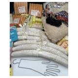 Satin Padded Hangers Glove Hanger Rollers Hair Net