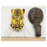 Wood Carved Giraffe Head 6.5", 9.5  Carved Statue