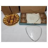 Heritage Smith Amber Egg Plate & Indiana Snack Set