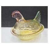 Hen on a Nest 7" L  with Chipped Beak