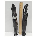 2 African Carved  Besmo Statues 15" high