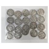 20 Silver Mercury Dime Coins