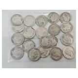 20  Silver  Roosevelt  Dime Coins