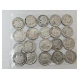 20  Silver  Roosevelt  Dime Coins
