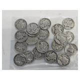 20 Silver Mercury Dime Coins