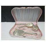 Vintage USA Dresser Set Comb, Mirror, Brush, Jar