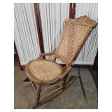 Vintage Cane Bottom Rocking Chair