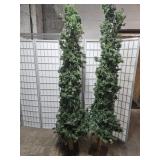 2 Tall Christmas Trees with Lights 7 1/2 foot H