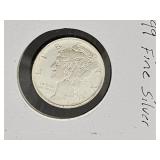 999 Silver 1/10  Troy Ounce Mercury Dime Coin