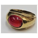 18K Gold Electro PLATED Signed Ring SZ 6