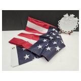 3 X 5 FT New USA Flag & Milk Glass Kitties