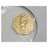 1855 1/2 Gold PLATED  California Gold Rush Coin