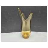 MCM L.E. Smith Swung Amber Glass 8: H Vase