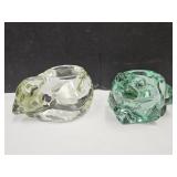 Frog & Cat 5" Long Glass Candle Holders