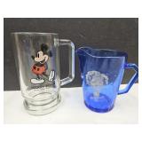 Mickey Mouse Mug & Cobalt Shirley Temple Creamer