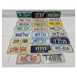 Large Lot of 23 Vintage Bicycle License Plates