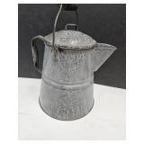 Primitive Granite Ware Cowboy Coffee Pot