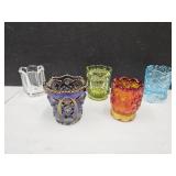 Collection of 5 Toothpickers Carnival Glass +