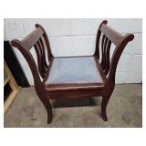 Antique High Armed Bench  20 x 18 x 29" high