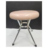 MCM Pink Cosco Stool with Chrome Legs 16" h