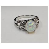 New 925 Silver Ring with Opal Stone SZ 8