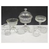 Antique & Vintage Lot  Glass Compotes, Sugars +