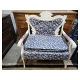 Painted  & Upholstered Eastlake Over Size Chair