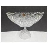 Crystal Zajecar Oval Pedestal Centerpiece 11"L