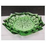 L.E. Smith  Moon & Star Art Glass Ashtray 8" w